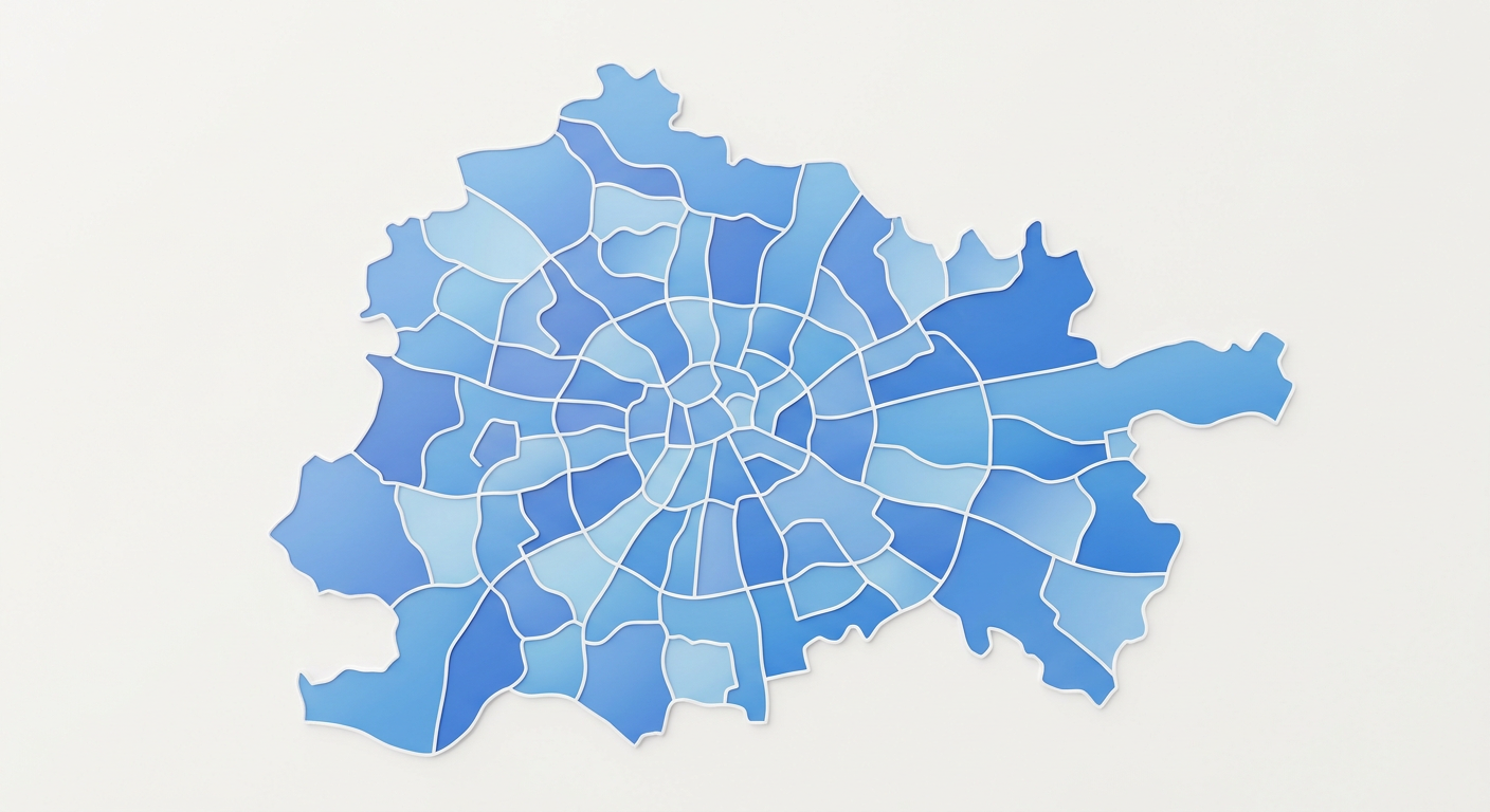 Mapa estilizado da região atendida